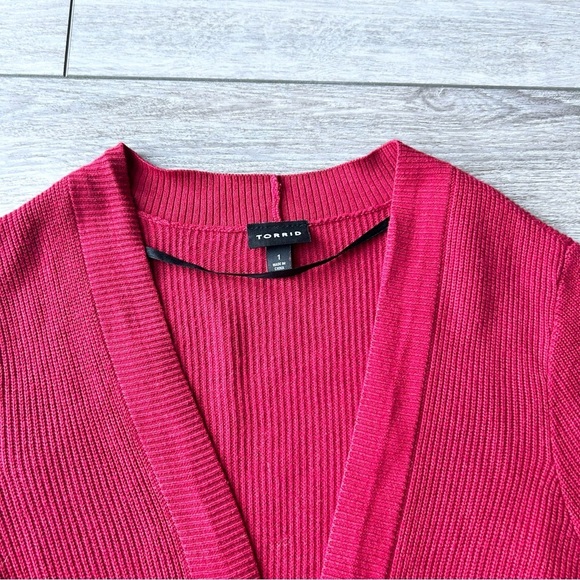 Torrid Cardigan Open Front Sweater in Red - Picture 10 of 16